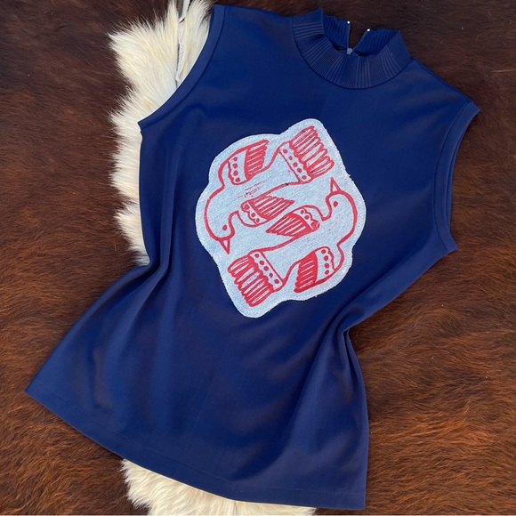 Vintage 70s handmade Upcycled patchwork top - Picture 1 of 6